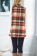 Febedress Pockets Plaid Jacket Vest