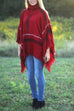 Febedress Soft Tassel Lattice Cloak Poncho Sweater