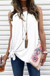 Febedress Casual Side Tie Knot Front Tank Top