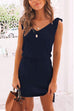 Febedress Butterfly On Shoulder Sleeveless Tie Waist Mini Dress