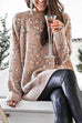Febedress Crewneck Side Split Sequin Glitter Sweater