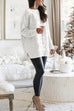 Febedress Crewneck Side Split Sequin Glitter Sweater