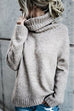 Febedress Turtleneck Side Split Solid Casual Sweater