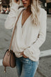 Febedress Wrap V Neck Long Sleeve Casual Knitting Sweater