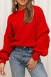 Febedress Drop Shoulder Lantern Long Sleeves Comfy Pullover Sweater