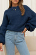 Febedress Drop Shoulder Lantern Long Sleeves Comfy Pullover Sweater