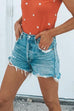 Febedress Raw Hem Ripped Distressed Denim Shorts