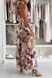 Halter Neck Backless Floral Print Palazzo Jumpsuit