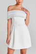 Febedress Off Shoulder Waisted A-line Mini Dress