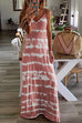 Febedress Sleeveless V Neck Tie Dye Maxi Cami Beach Dress