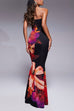 Strapless Tube Bodycon Floral Maxi Dress