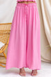 Elastic Waist Pocketed Wide Leg Palazzo Pants
