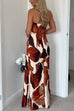Strapless Printed Maxi Party Dress