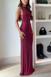 Sparkling Hotfix Sleeveless Bodycon Maxi Dress
