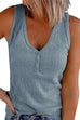 Febedress Buttons V Neck Sleeveless Solid Top
