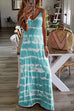 Febedress Sleeveless V Neck Tie Dye Maxi Cami Beach Dress