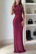 Sparkling Hotfix Sleeveless Bodycon Maxi Dress
