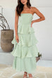 Febedress Strapless Ruffle Layered Maxi Dress