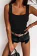 Febedress Square Neck Ribbed Knit Tank Top