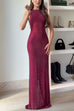 Sparkling Hotfix Sleeveless Bodycon Maxi Dress