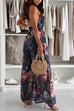 Halter Neck Backless Floral Print Palazzo Jumpsuit