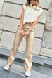 Faux Leather Straight Leg Pocketed Pants