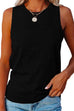 Febedress Solid Crewneck Sleeveless Casual Top