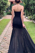 Febedress Strapless Mesh Splice Bodycon Maxi Dress