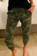 Febedress Drawstring Waist Pockets Camo Jogger