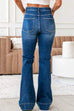 Febedress Distressed Bell Bottoms Pocketed Denim Pants