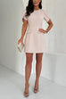 Crewneck Short Sleeves A-line Mini Dress