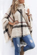 Febedress Soft Tassel Lattice Cloak Poncho Sweater