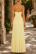 Febedress Sleeveless Back Criss Cross Solid Flowy Maxi Dress