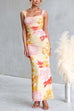 Sleeveless Floral Print Bodycon Maxi Dress