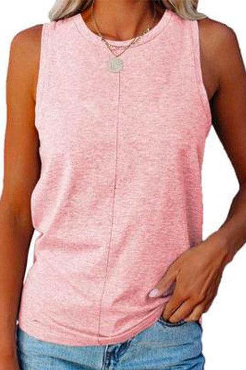 Febedress Solid Crewneck Sleeveless Casual Top