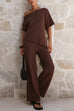 Elastic Waist Wide Leg Knit Pants