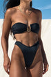 Febedress Strapless Bandeau Top High Cut Bikini Set