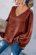 Febedress Taina V Neck Lantern Sleeve Top