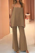 Febedress Solid Cami Top Wide Leg Pants Set