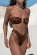Febedress Strapless Bandeau Top High Cut Bikini Set