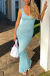 Febedress U Neck Sleeveless Sequin Bodycon Maxi Dress