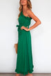 Febedress One Shoulder Sleeveless Tie Waist Ruffle Swing Dress