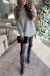 Off Shoulder Long Sleeves Knitted Sweater