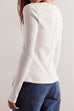 Febedress Button Down Long Sleeves Ribbed Knit Top