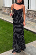 Febedress Ruffle Hem Polka Dot Maxi Cami Dress