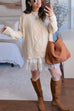 Febedress Crewneck Cable Knit Casual Pullover Sweater