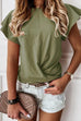 Febedress O Neck Flare Short Sleeve Ruched T-shirt