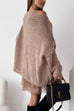 Febedress V Neck Drop Shoulder Slouchy Pullover Sweater
