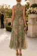 Febedress Sleeveless High Waist Floral Print Maxi Dress