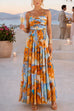 Spaghetti Strap Floral Print Ruffle Tiered Maxi Dress